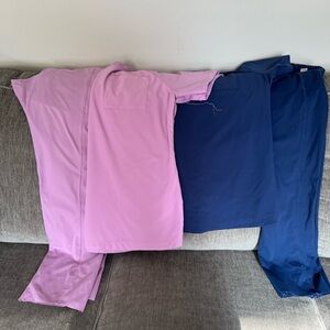 Pink and Blue Scrub Set
